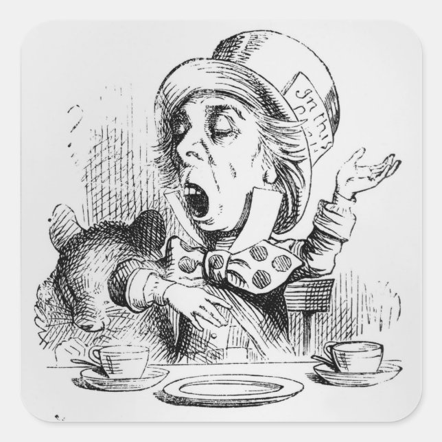 Der Mad Hatter Quadratischer Aufkleber (Vorderseite)