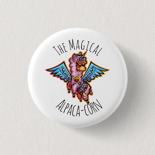 Der magische Alpaca-Mais Button (Vorderseite)