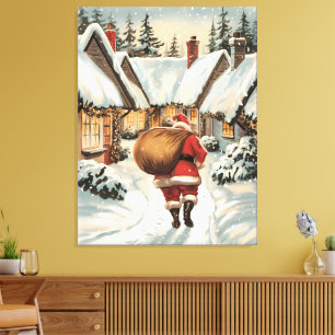 Der magische Besuch des Weihnachtsmanns Leinwanddruck