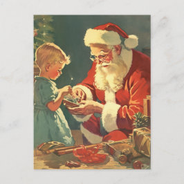 Der magische Weihnachtsmann am Weihnachtsbaum Postkarte