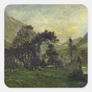 Der Mahoura in Cauterets Quadratischer Aufkleber