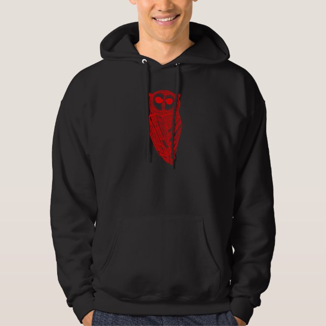 Der majestätische EuleHoodie (rote Eule) Hoodie (Vorderseite)