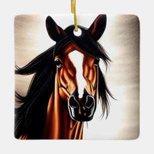 Der majestätische Mustang - der Geist der Freiheit Keramikornament