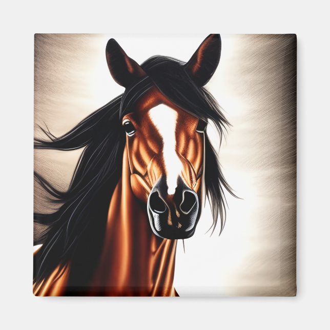 Der majestätische Mustang - der Geist der Freiheit Magnet (Vorne)