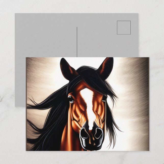 Der majestätische Mustang - der Geist der Freiheit Postkarte (Vorne/Hinten)