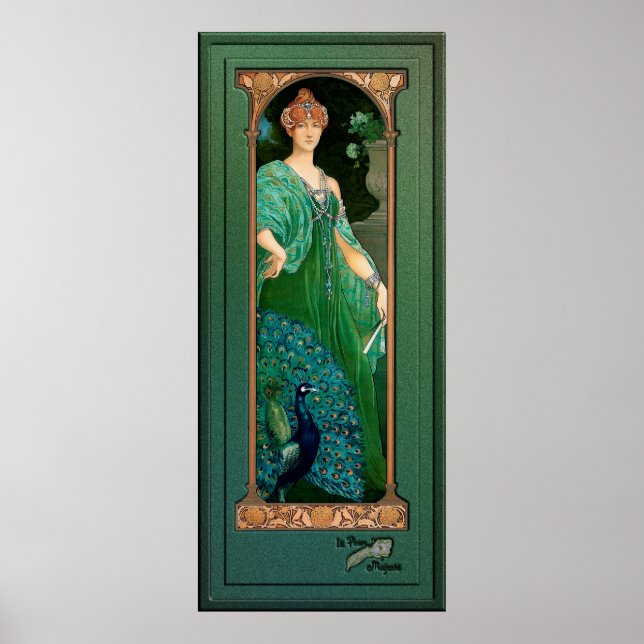 Der majestätische Pfau von Élisabeth Sonrel Old Ma Poster (Vorne)