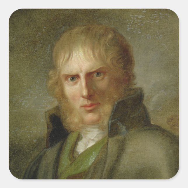 Der Maler Caspar David Friedrich Quadratischer Aufkleber (Vorderseite)