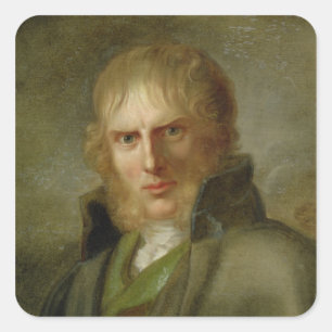 Der Maler Caspar David Friedrich Quadratischer Aufkleber