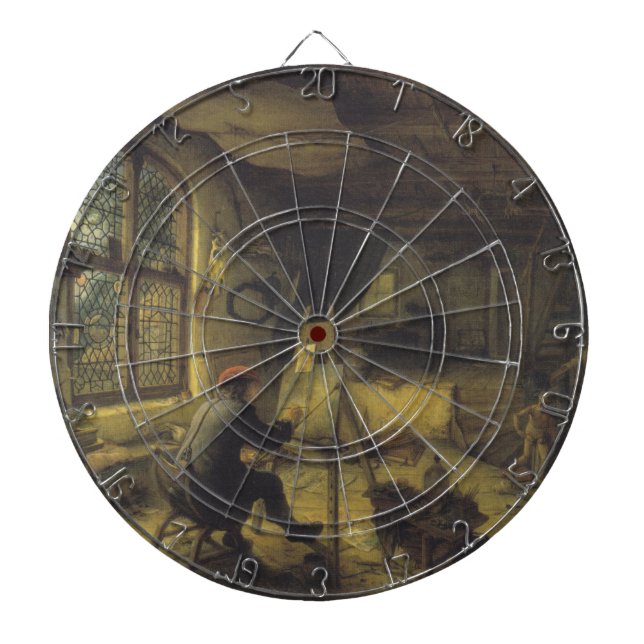 Der Maler in seiner Werkstatt (Künstlerstudio) Dartscheibe (vorne)