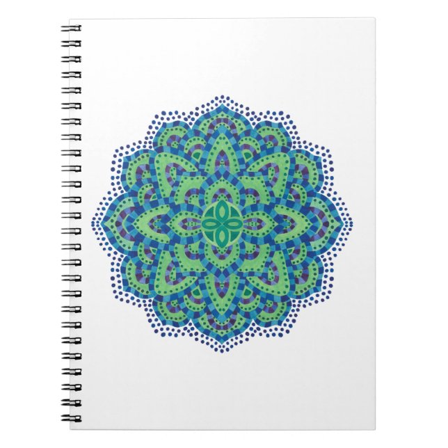 Der Mandala-Coole Smaragd Notizblock (Vorderseite)