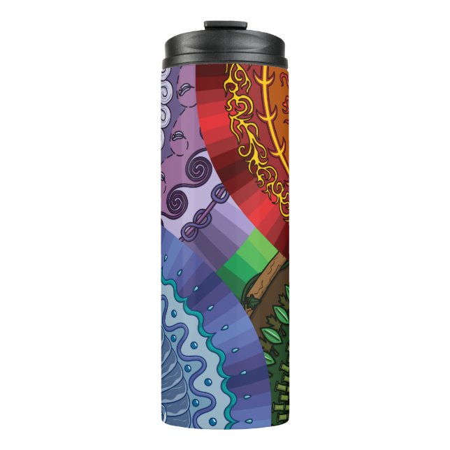 Der Mandalas der Elemente Thermosbecher (Vorderseite)