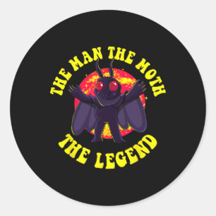 Der Mann, der Moth, der Legende Mothman Niedlich C Runder Aufkleber