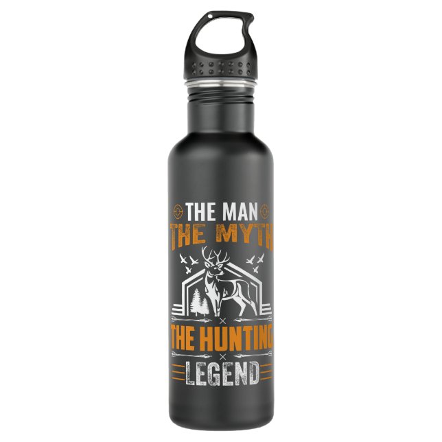 Der Mann, der Mythos, der Jagdlegende - Hirschkabi Edelstahlflasche (Vorderseite)