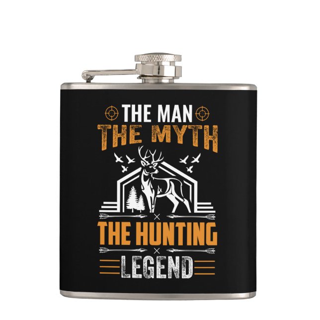 Der Mann, der Mythos, der Jagdlegende - Hirschkabi Flachmann (Vorderseite)