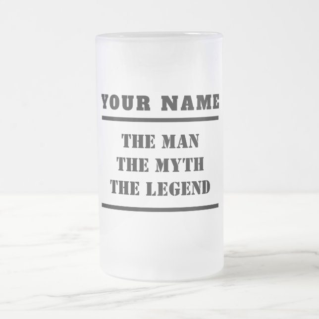Der Mann, der Mythos, der legendäre benutzerdefini Mattglas Bierglas (Mittel)