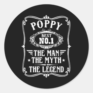 Der Mann, der Mythos, der legendäre Mohn Runder Aufkleber