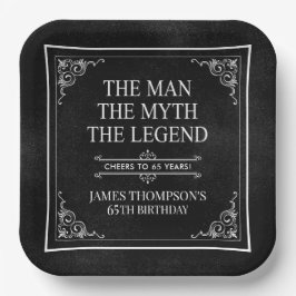 Der Mann der Mythos der Legende 65. Geburtstag sch Pappteller