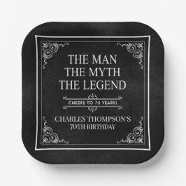 Der Mann der Mythos der Legende 70. Geburtstag sch Pappteller