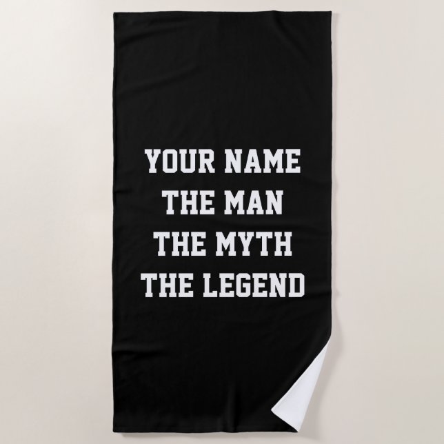 Der Mann der Mythos der Legende lustige personalis Strandtuch (Vorderseite)