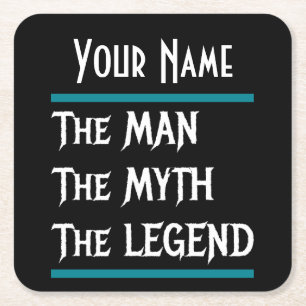 Der Mann der Mythos der Legende personalisiert Rechteckiger Pappuntersetzer