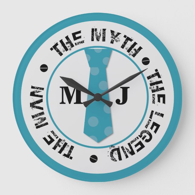 Der Mann, der Mythos der Legende personalisierte N Große Wanduhr (Vorderseite)