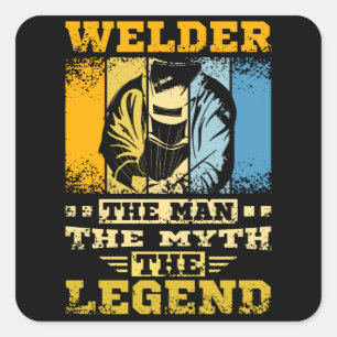 Der Mann, der Mythos, der Legende Quadratischer Aufkleber
