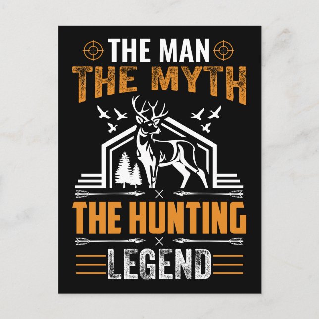 Der Mann, der Mythos, die Jagdlegende - Hirschhütt Postkarte (Vorderseite)