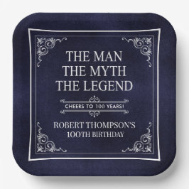 Der Mann der Mythos die Legende 100. Geburtstag Bl Pappteller