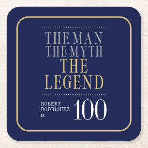 Der Mann der Mythos die Legende 100. Geburtstag Rechteckiger Pappuntersetzer