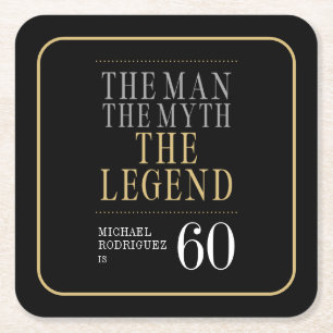 Der Mann Der Mythos Die Legende 60. Geburtstag Rechteckiger Pappuntersetzer