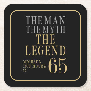 Der Mann Der Mythos Die Legende 65. Geburtstag Rechteckiger Pappuntersetzer