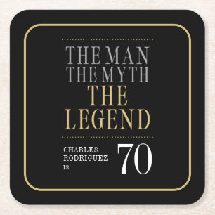 Der Mann Der Mythos Die Legende 70. Geburtstag Rechteckiger Pappuntersetzer
