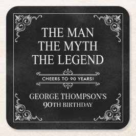 Der Mann der Mythos Die Legende 90. Geburtstag sch Rechteckiger Pappuntersetzer