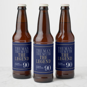 Der Mann, der Mythos, die Legende des 90. Geburtst Bierflaschenetikett