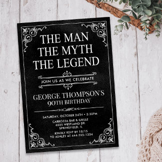 Der Mann, der Mythos, die Legende des 90. Geburtst Einladung