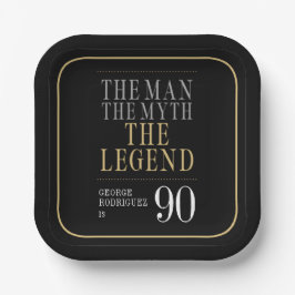 Der Mann, der Mythos, die Legende des 90. Geburtst Pappteller