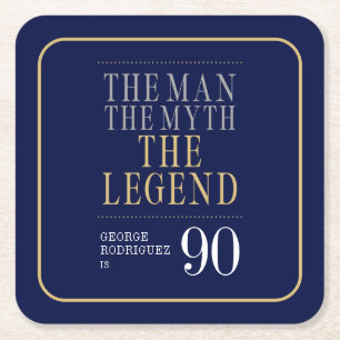 Der Mann, der Mythos, die Legende des 90. Geburtst Rechteckiger Pappuntersetzer