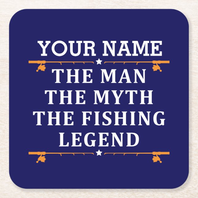 Der Mann, der Mythos, die Legende des Fischens per Rechteckiger Pappuntersetzer (Vorderseite)