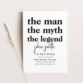 Der Mann, der Mythos, die Legende, ermuntert Einladung