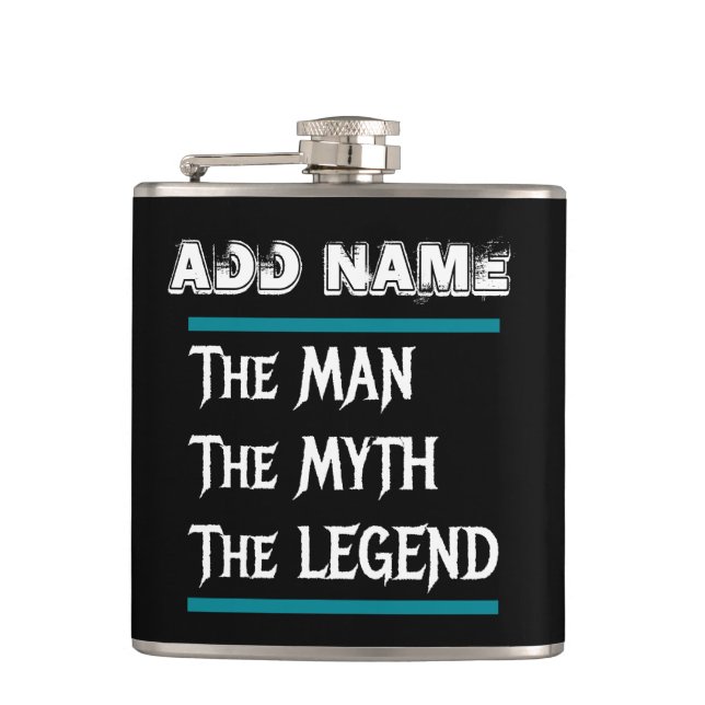 Der Mann, der Mythos, die Legende Flachmann (Vorderseite)