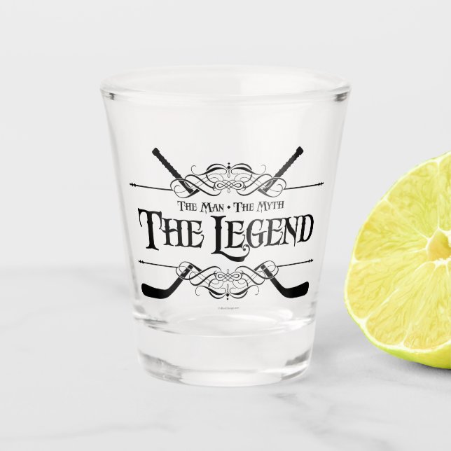 Der Mann, der Mythos, die Legende (Hockey) Schnapsglas (Vorderseite)