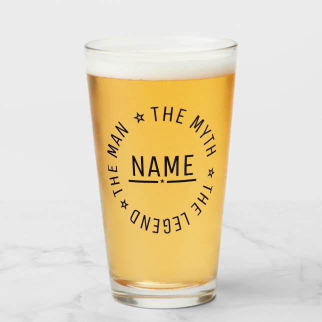 Der Mann, der Mythos, die Legende personalisiert  Glas (Vorne (Gefüllt))