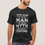 Der Mann, der Mythos, die Legende personalisiert T-Shirt<br><div class="desc">Personalisieren Sie Ihren Text oder Namen mit diesem Der Mann der Mythos der Legende zu Shirt. Das Geschenk macht einen Freund,  einen Mitarbeiter,  einen Chef,  Ihre Mutter,  Ihren Vater,  Ihre Schwester,  Ihren Bruder,  Ihre Großmutter oder Ihren Großvater,  Ehemann,  Ihre Ehefrau oder auch Sie selbst!</div>