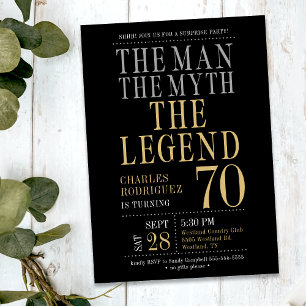 Der Mann der Mythos die Legende Überraschung 70. G Einladung