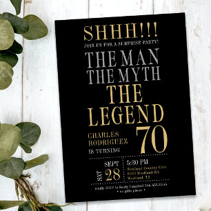 Der Mann Der Mythos Die Legende Überraschung 70. G Einladung