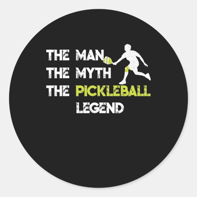 Der Mann, der Mythos, die Pickleball-Legende Runder Aufkleber (Vorderseite)