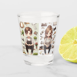 Der Mann, die Frau. 1 Schüttelglas Schnapsglas