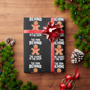 Der Mann hinter dem Cookie im Weihnachtsbackofen Geschenkpapier