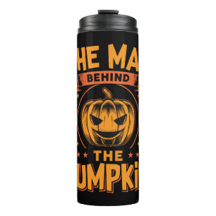 Der Mann hinter dem KürbisHalloween Thermosbecher