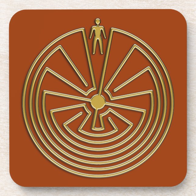 Der Mann im Maze - Gold Untersetzer (Vorderseite)
